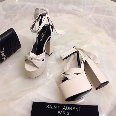 ysl white platform|YSL platform shoes.